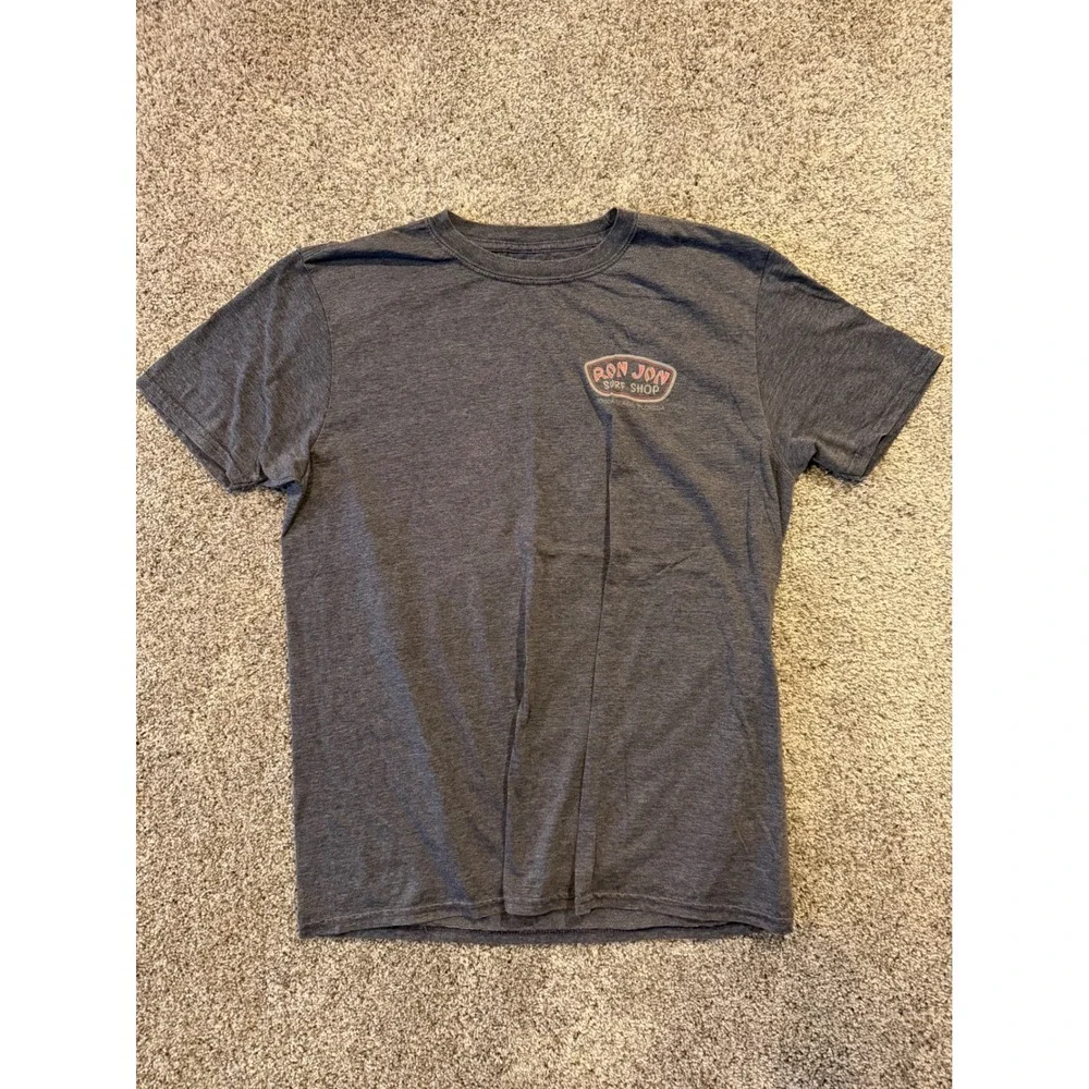 Ron Jon Surf Shop T-Shirt Mens L Gray Astronaut Space Surfer Cocoa Beach Graphic